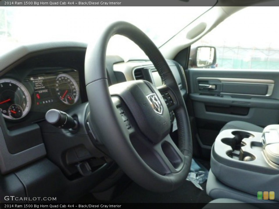 Black/Diesel Gray Interior Steering Wheel for the 2014 Ram 1500 Big Horn Quad Cab 4x4 #85540829