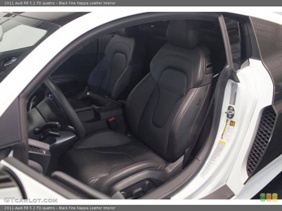 Black Fine Nappa Leather Interior Front Seat for the 2011 Audi R8 5.2 FSI quattro #85549883