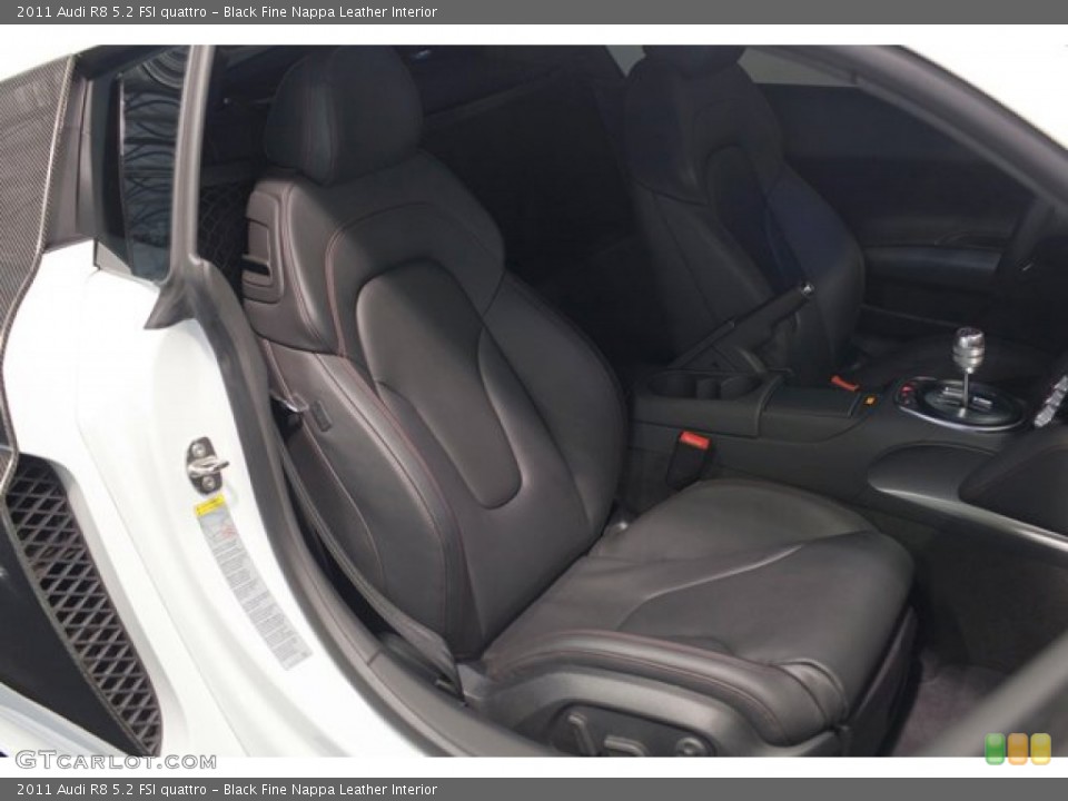 Black Fine Nappa Leather Interior Front Seat for the 2011 Audi R8 5.2 FSI quattro #85549892