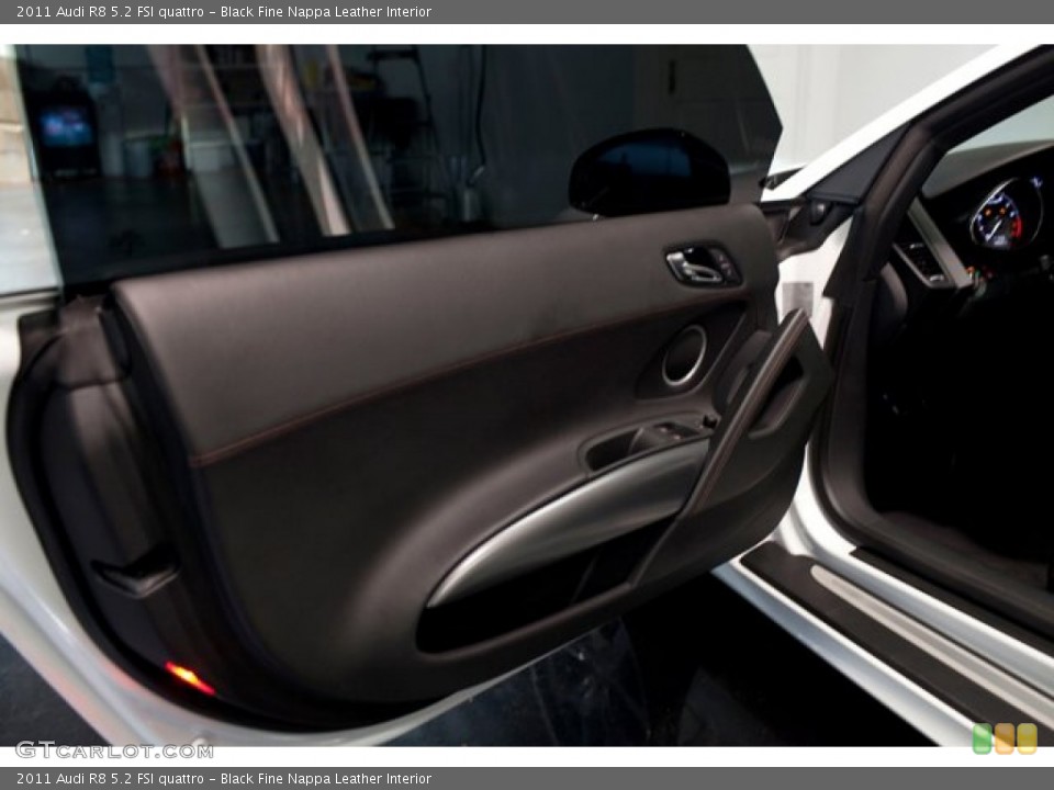 Black Fine Nappa Leather Interior Door Panel for the 2011 Audi R8 5.2 FSI quattro #85550048