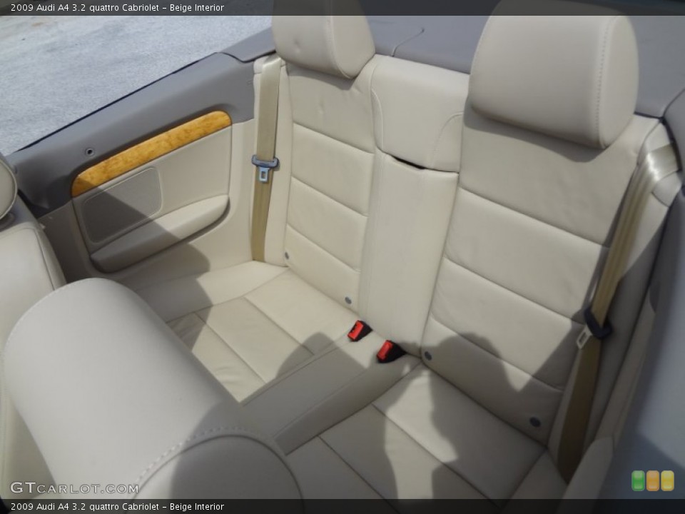 Beige Interior Rear Seat for the 2009 Audi A4 3.2 quattro Cabriolet #85550573