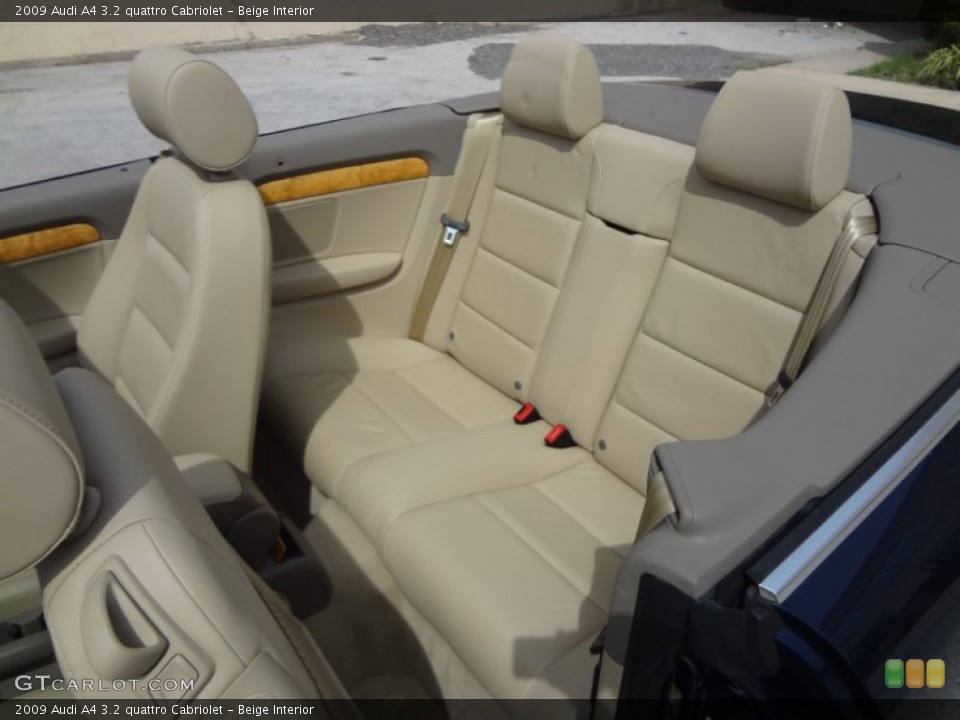Beige Interior Rear Seat for the 2009 Audi A4 3.2 quattro Cabriolet #85550681