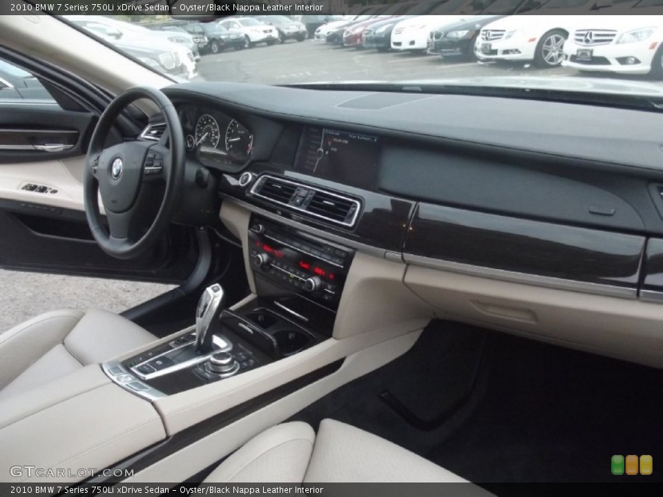 Oyster/Black Nappa Leather Interior Dashboard for the 2010 BMW 7 Series 750Li xDrive Sedan #85551038