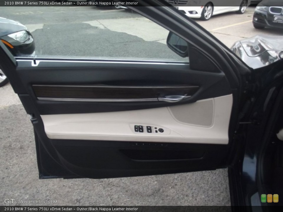 Oyster/Black Nappa Leather Interior Door Panel for the 2010 BMW 7 Series 750Li xDrive Sedan #85551176