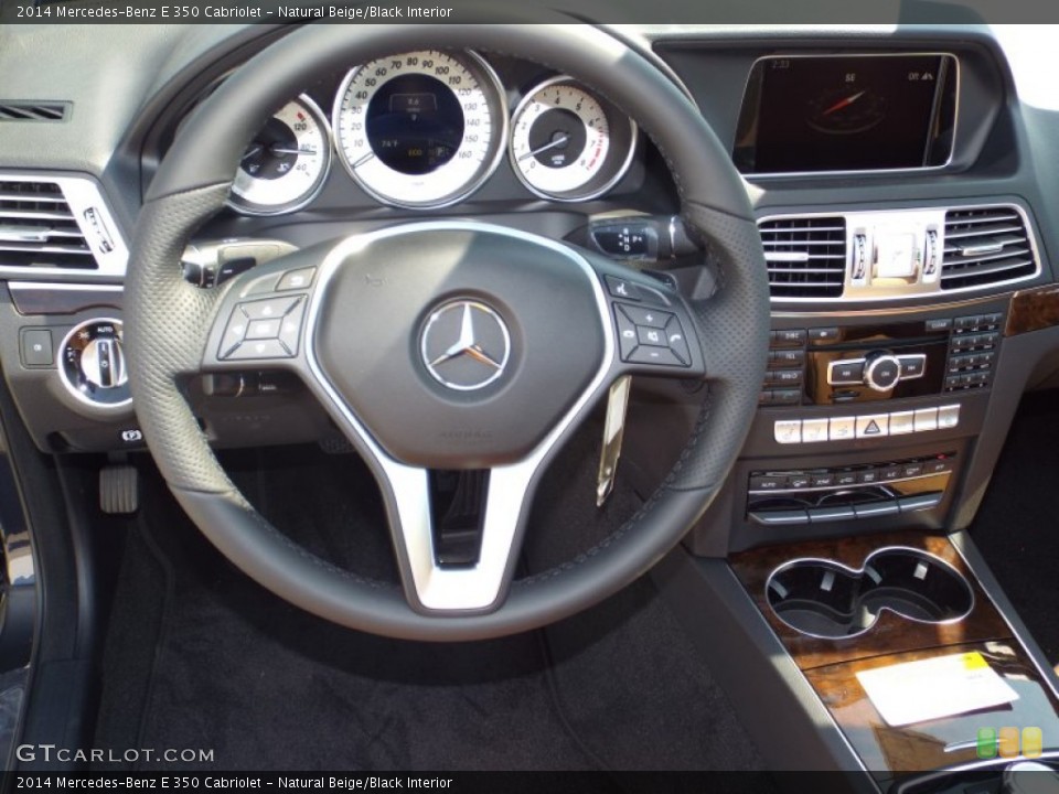 Natural Beige/Black Interior Steering Wheel for the 2014 Mercedes-Benz E 350 Cabriolet #85556348