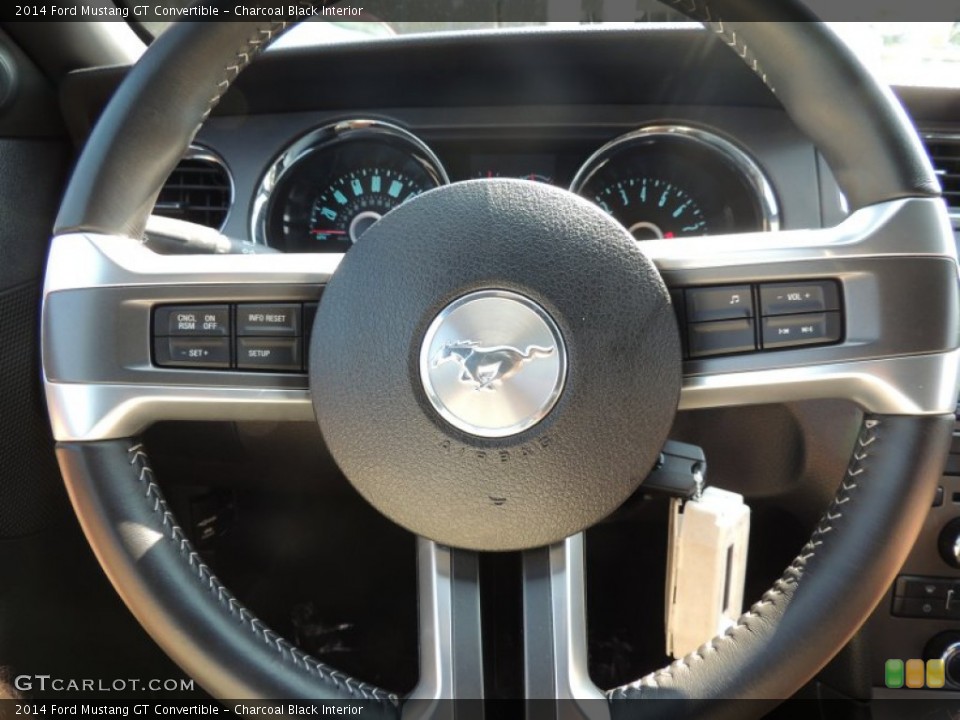 Charcoal Black Interior Steering Wheel for the 2014 Ford Mustang GT Convertible #85561196