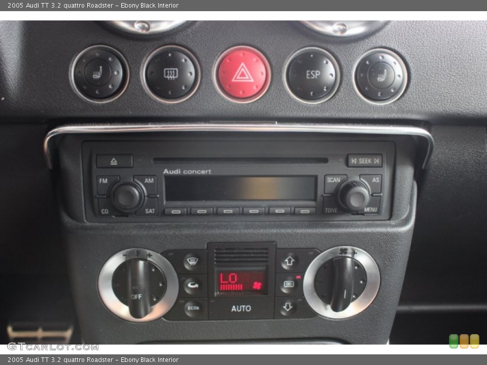 Ebony Black Interior Controls for the 2005 Audi TT 3.2 quattro Roadster #85570016