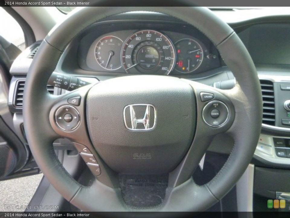 Black Interior Steering Wheel for the 2014 Honda Accord Sport Sedan #85587287