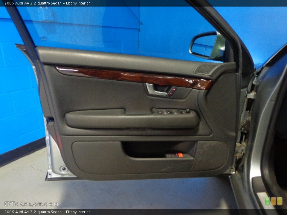 Ebony Interior Door Panel for the 2006 Audi A4 3.2 quattro Sedan #85595281