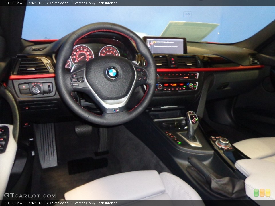 Everest Grey/Black Interior Dashboard for the 2013 BMW 3 Series 328i xDrive Sedan #85598863