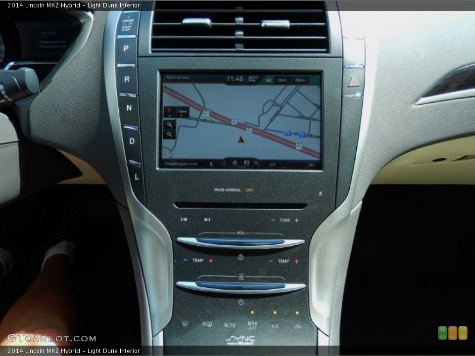 Light Dune Interior Navigation for the 2014 Lincoln MKZ Hybrid #85602757