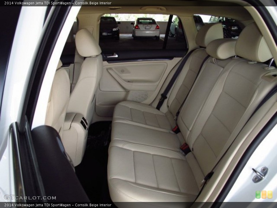 Cornsilk Beige Interior Rear Seat for the 2014 Volkswagen Jetta TDI SportWagen #85603687