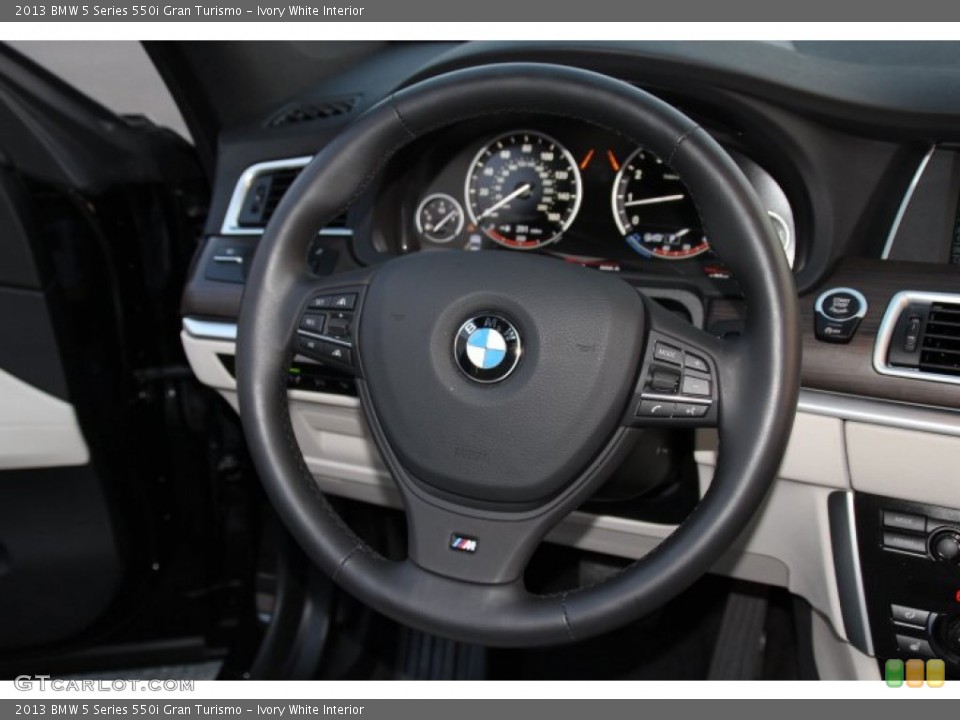 Ivory White Interior Steering Wheel for the 2013 BMW 5 Series 550i Gran Turismo #85605289