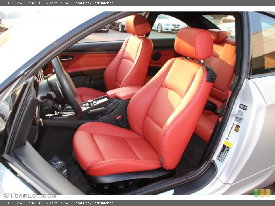 Coral Red/Black Interior Front Seat for the 2013 BMW 3 Series 335i xDrive Coupe #85605976