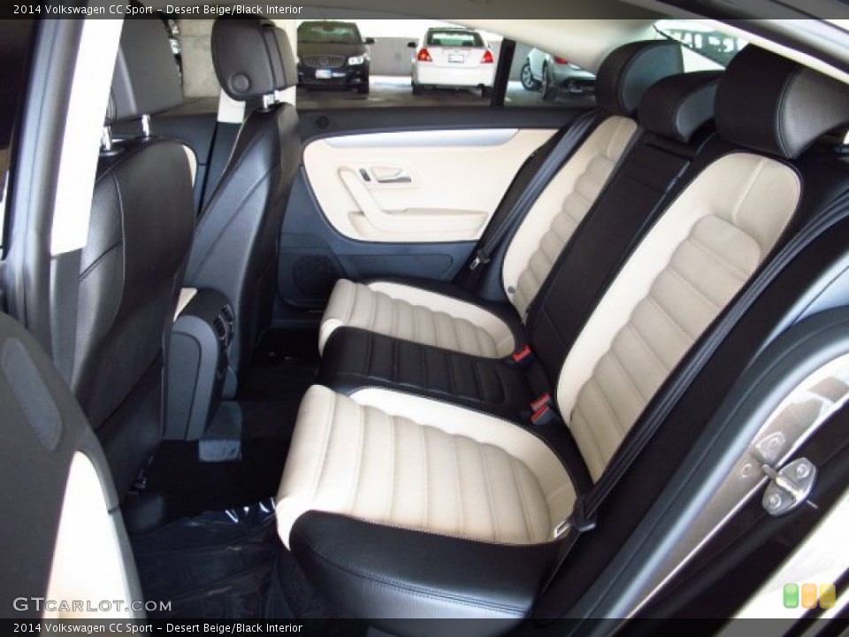 Desert Beige/Black Interior Rear Seat for the 2014 Volkswagen CC Sport #85606639