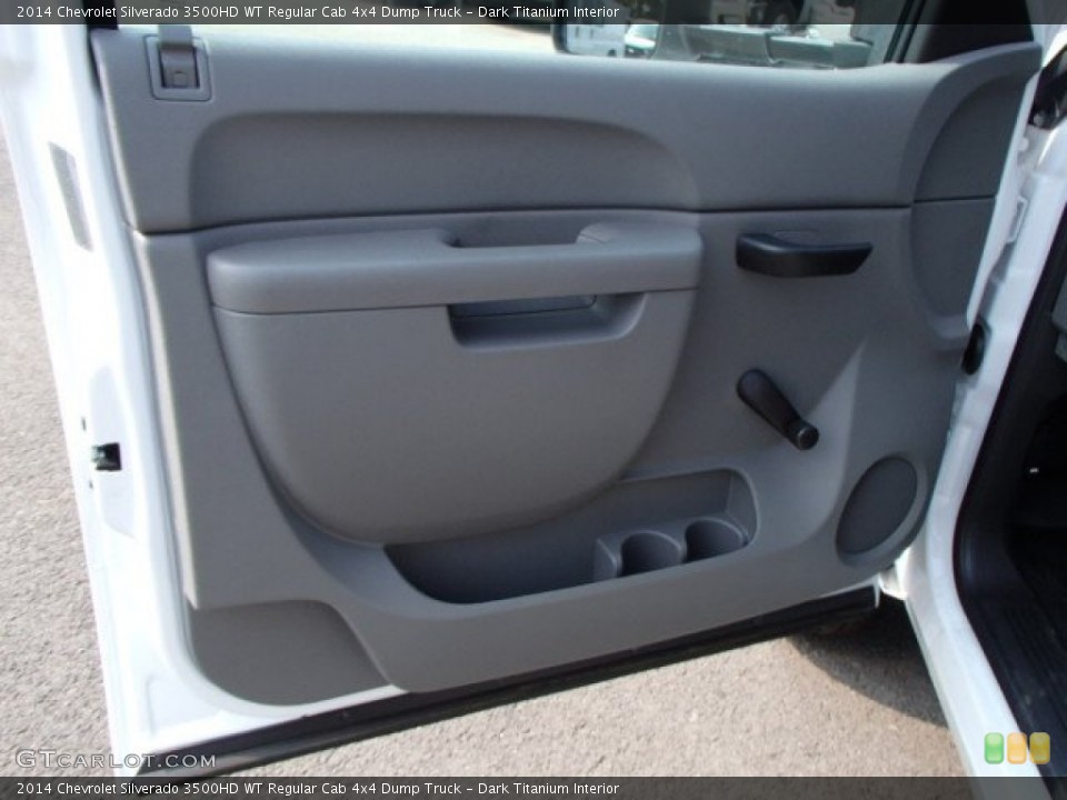 Dark Titanium Interior Door Panel for the 2014 Chevrolet Silverado 3500HD WT Regular Cab 4x4 Dump Truck #85608589