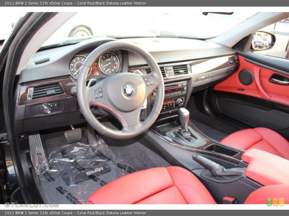 Coral Red/Black Dakota Leather Interior Photo for the 2011 BMW 3 Series 328i xDrive Coupe #85608703