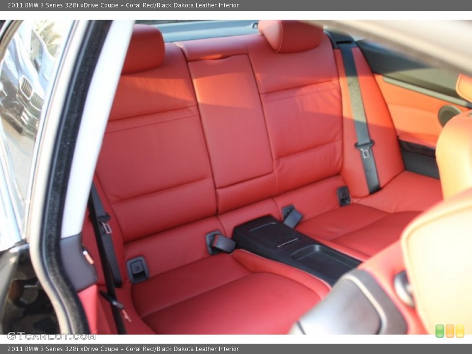 Coral Red/Black Dakota Leather Interior Rear Seat for the 2011 BMW 3 Series 328i xDrive Coupe #85609019