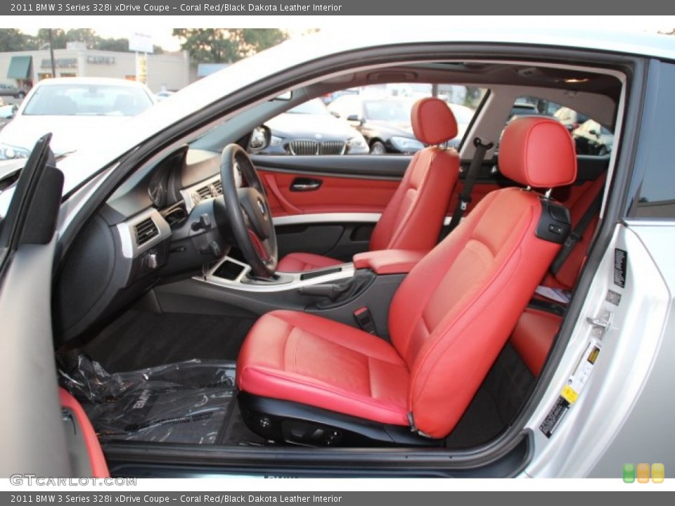 Coral Red/Black Dakota Leather Interior Photo for the 2011 BMW 3 Series 328i xDrive Coupe #85609456