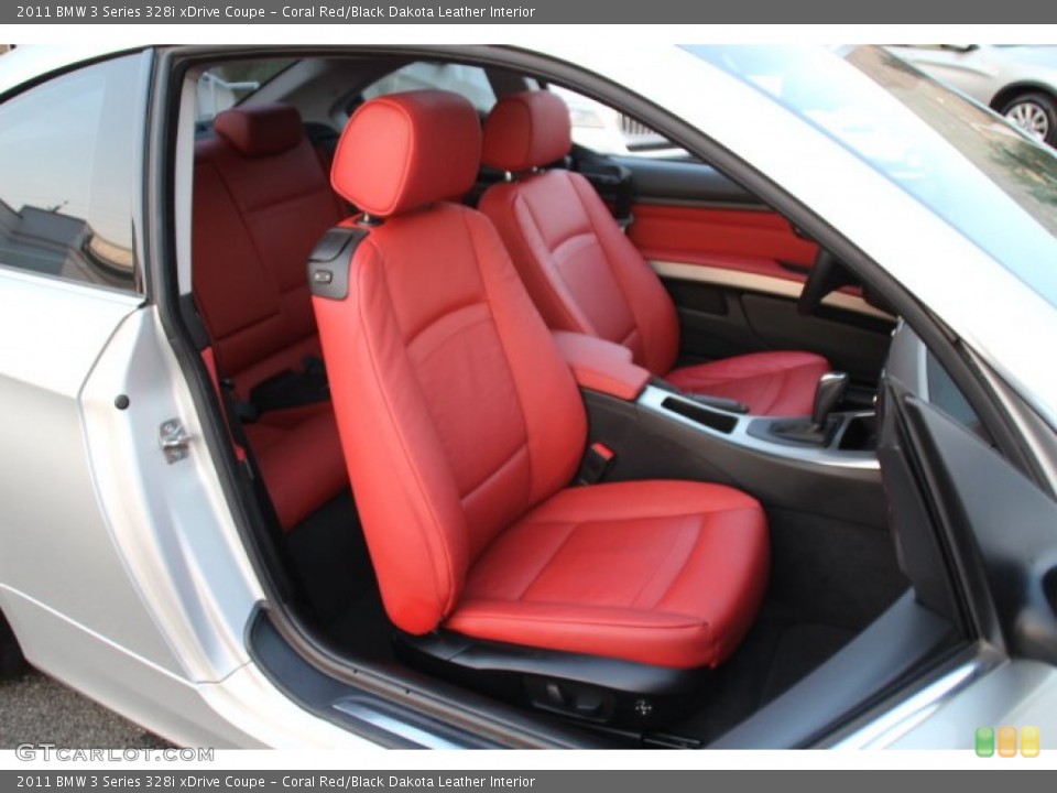 Coral Red/Black Dakota Leather Interior Front Seat for the 2011 BMW 3 Series 328i xDrive Coupe #85609798