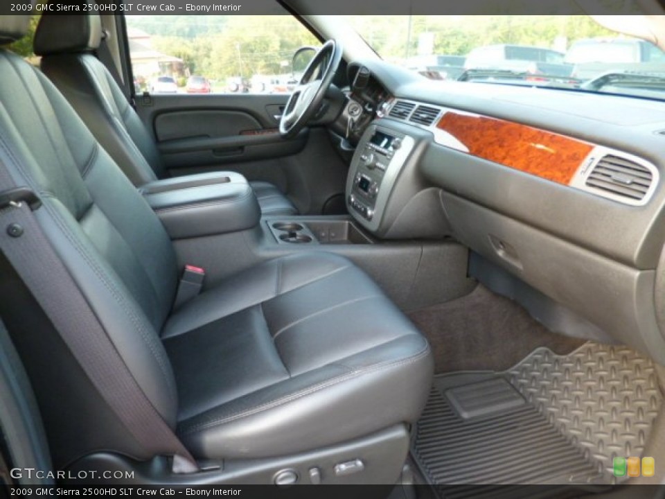 Ebony Interior Front Seat for the 2009 GMC Sierra 2500HD SLT Crew Cab #85620223