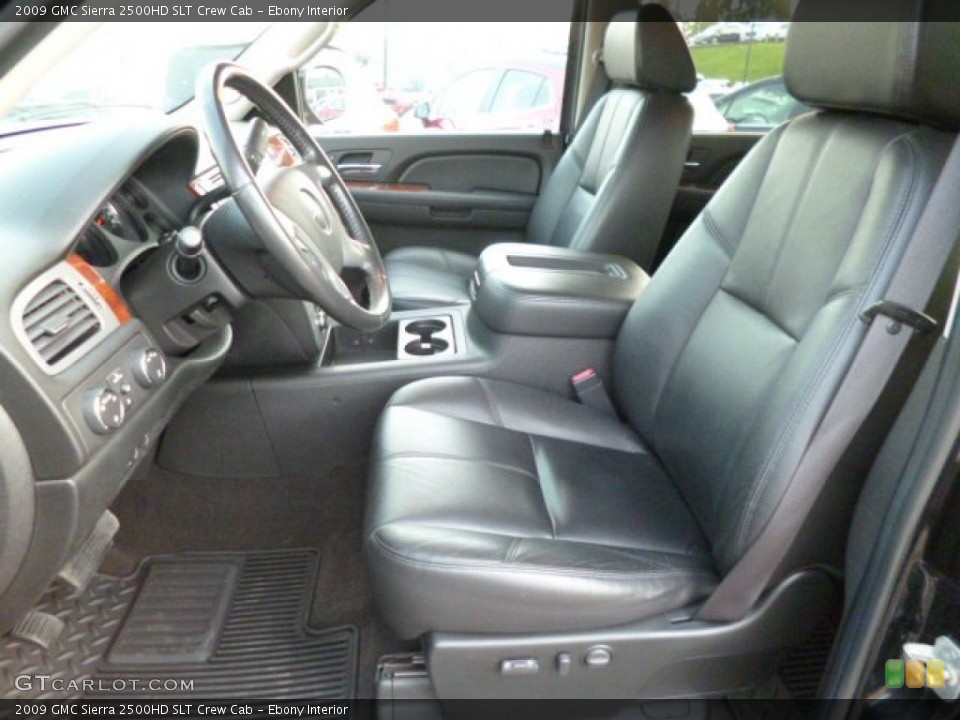 Ebony Interior Front Seat for the 2009 GMC Sierra 2500HD SLT Crew Cab #85620315