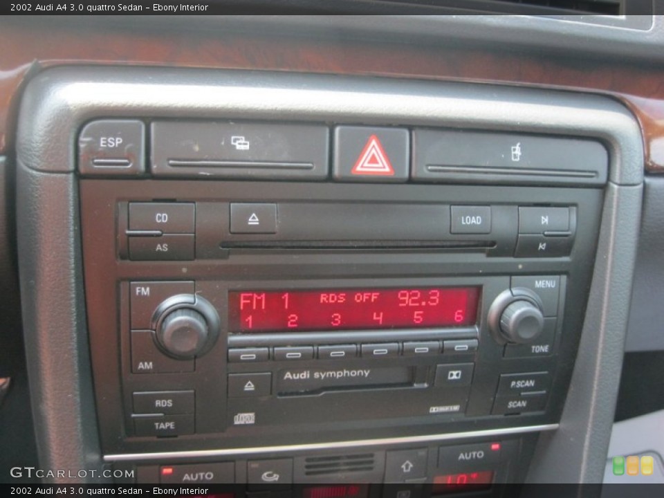 Ebony Interior Audio System for the 2002 Audi A4 3.0 quattro Sedan #85621492