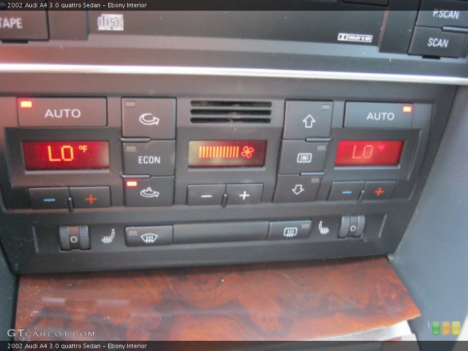 Ebony Interior Controls for the 2002 Audi A4 3.0 quattro Sedan #85621510