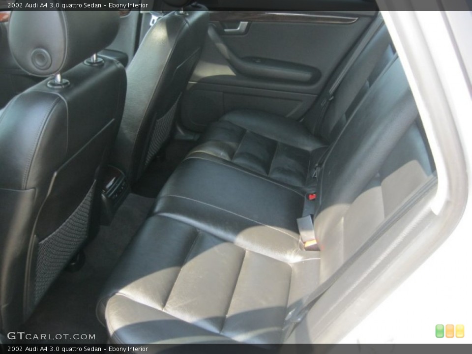 Ebony Interior Rear Seat for the 2002 Audi A4 3.0 quattro Sedan #85621618