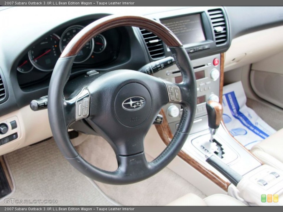 Taupe Leather Interior Steering Wheel for the 2007 Subaru Outback 3.0R L.L.Bean Edition Wagon #85625841