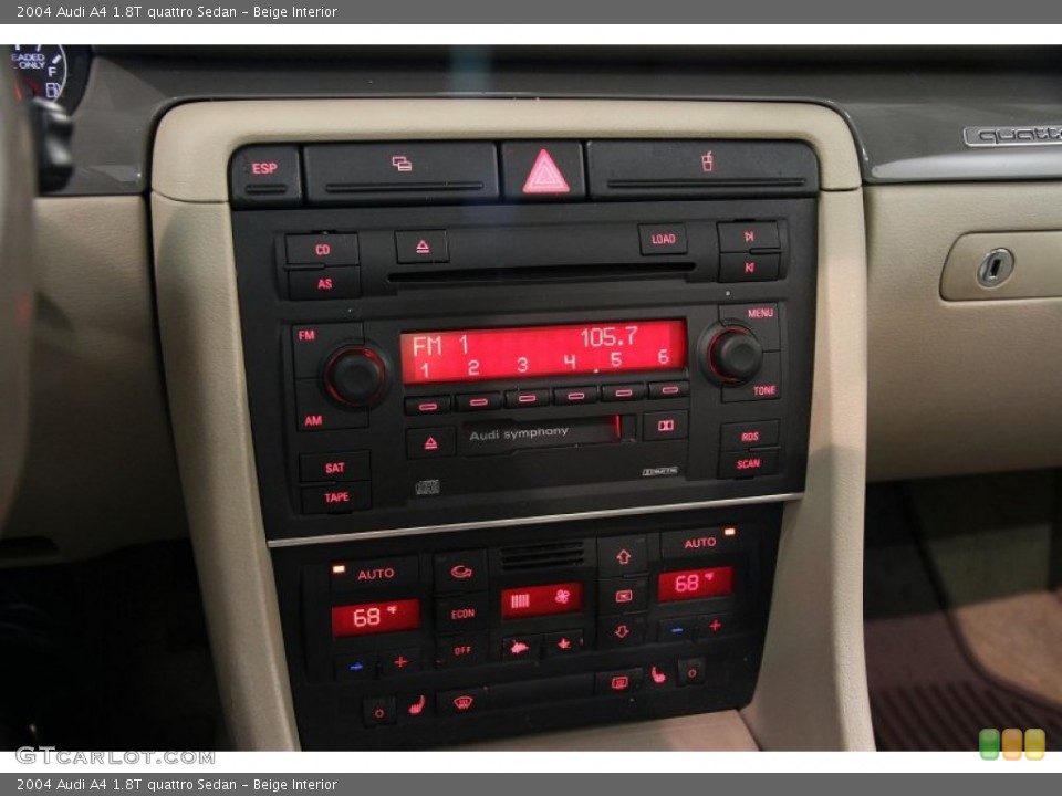 Beige Interior Controls for the 2004 Audi A4 1.8T quattro Sedan #85629262