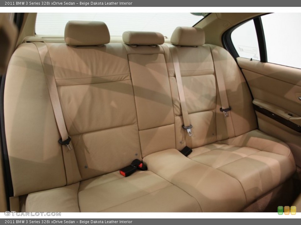 Beige Dakota Leather Interior Rear Seat for the 2011 BMW 3 Series 328i xDrive Sedan #85630788