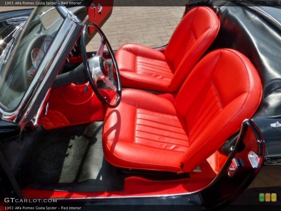 Red Interior Front Seat for the 1963 Alfa Romeo Giulia Spider #85631113