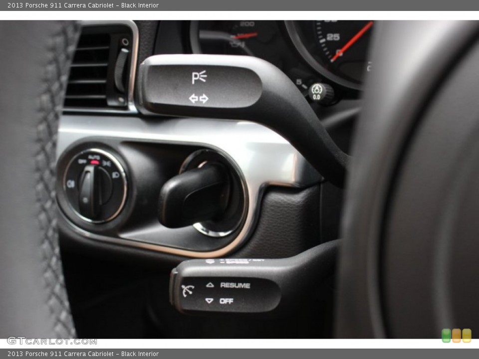 Black Interior Controls for the 2013 Porsche 911 Carrera Cabriolet #85631545