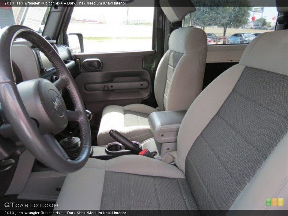 Dark Khaki/Medium Khaki Interior Front Seat for the 2010 Jeep Wrangler Rubicon 4x4 #85634719