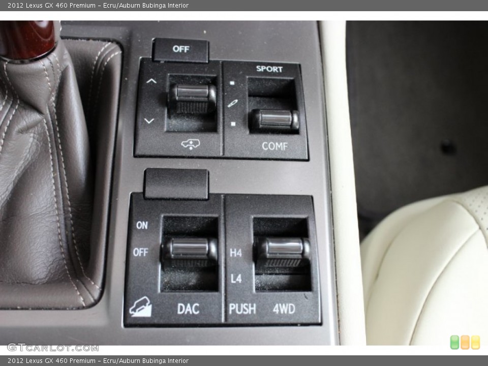 Ecru/Auburn Bubinga Interior Controls for the 2012 Lexus GX 460 Premium #85635268
