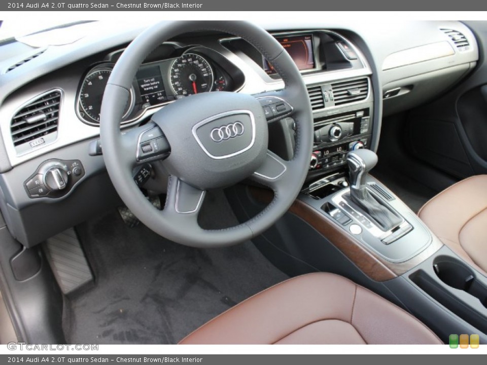Chestnut Brown/Black Interior Dashboard for the 2014 Audi A4 2.0T quattro Sedan #85637017