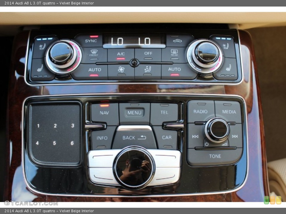 Velvet Beige Interior Controls for the 2014 Audi A8 L 3.0T quattro #85639675