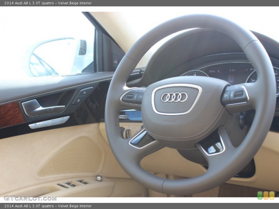 Velvet Beige Interior Steering Wheel for the 2014 Audi A8 L 3.0T quattro #85639819