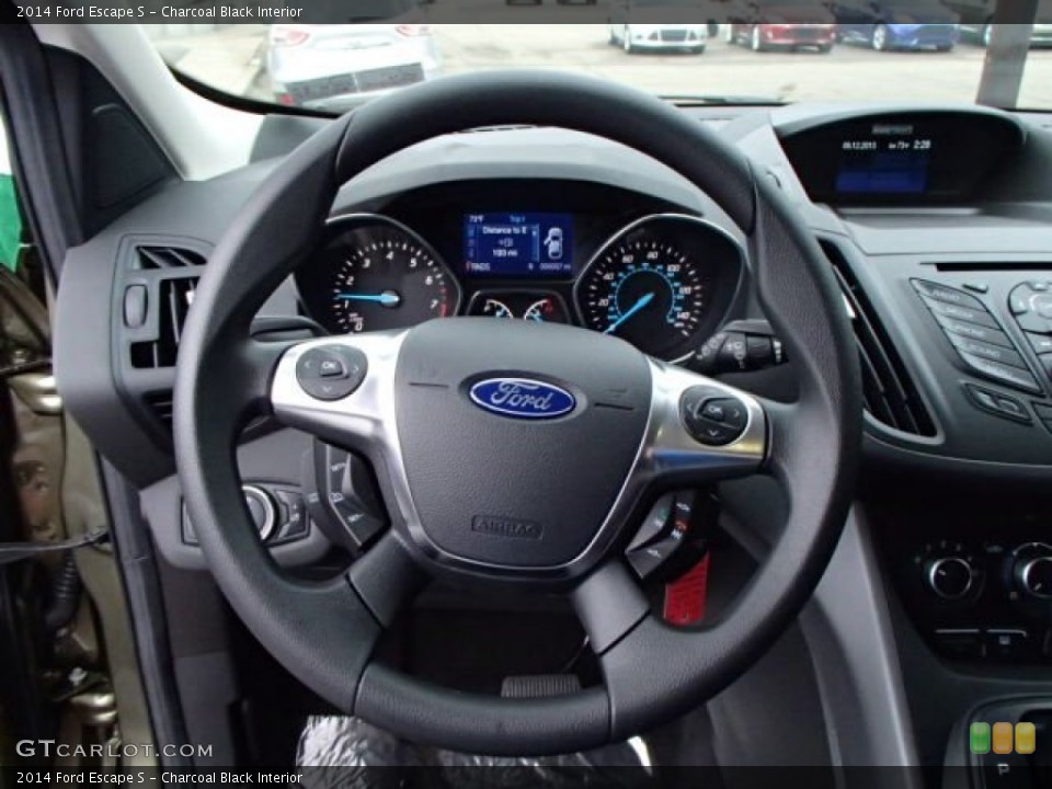 Charcoal Black Interior Steering Wheel for the 2014 Ford Escape S #85647536