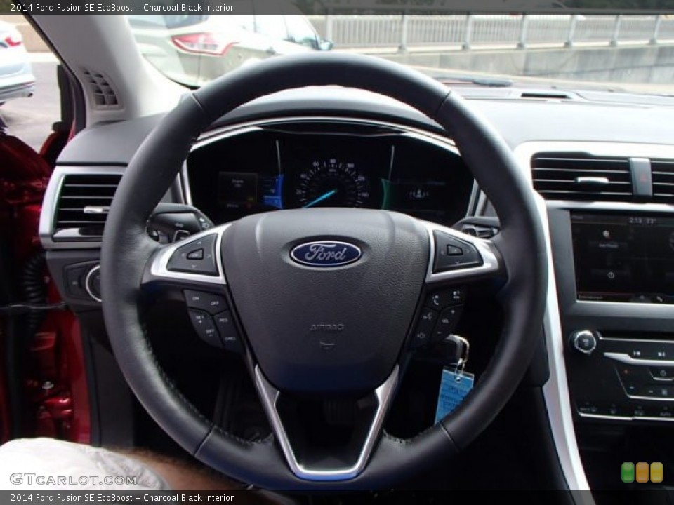 Charcoal Black Interior Steering Wheel for the 2014 Ford Fusion SE EcoBoost #85650278