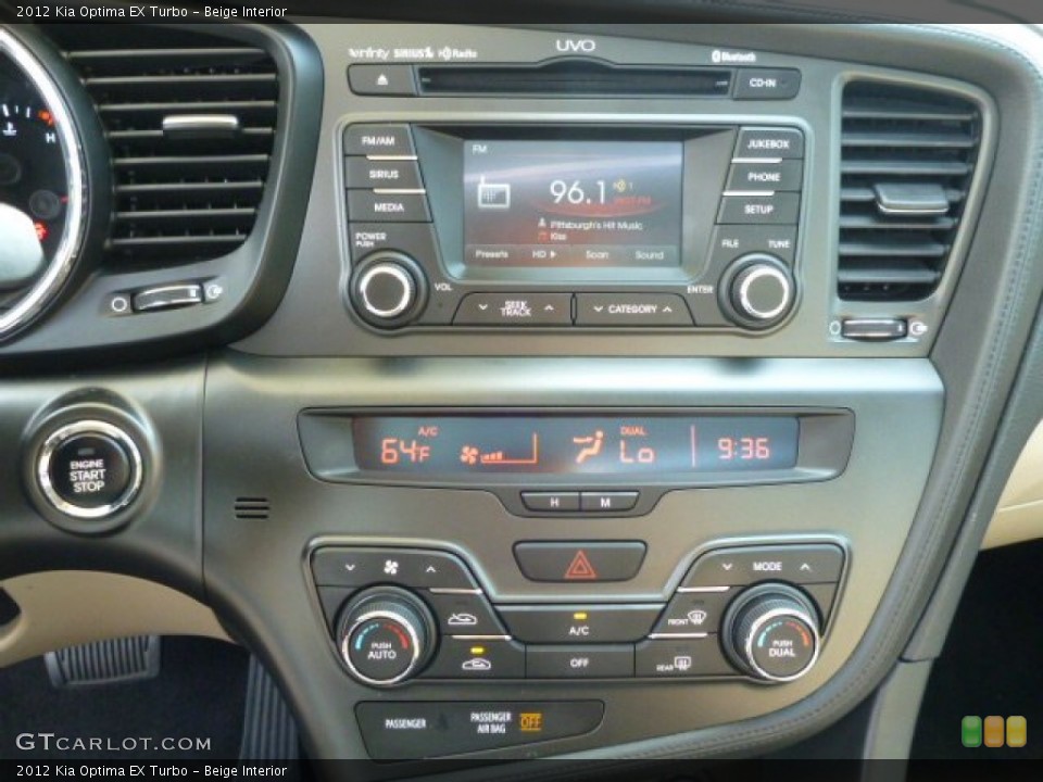 Beige Interior Controls for the 2012 Kia Optima EX Turbo #85661675