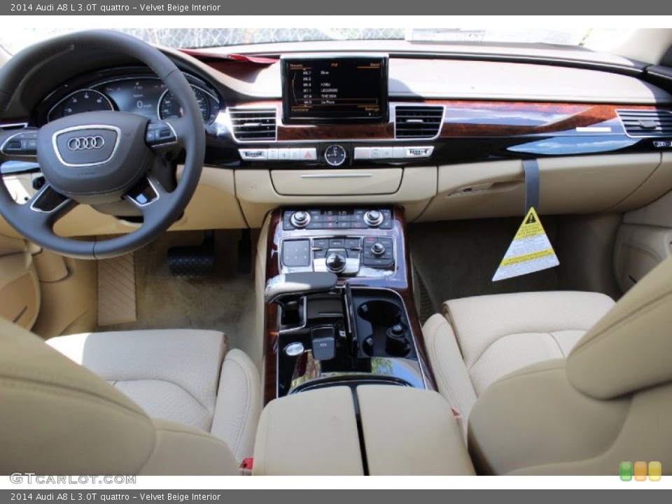 Velvet Beige Interior Dashboard for the 2014 Audi A8 L 3.0T quattro #85679177