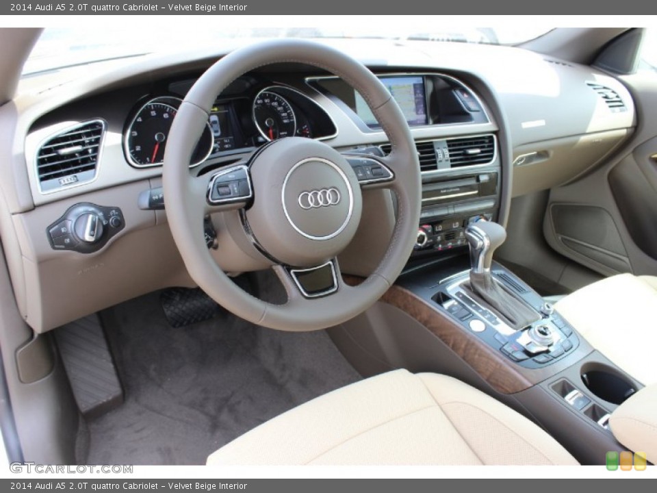 Velvet Beige Interior Prime Interior for the 2014 Audi A5 2.0T quattro Cabriolet #85679693