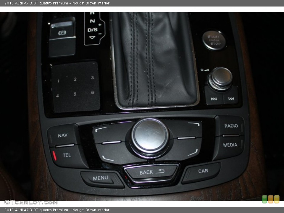 Nougat Brown Interior Controls for the 2013 Audi A7 3.0T quattro Premium #85684319