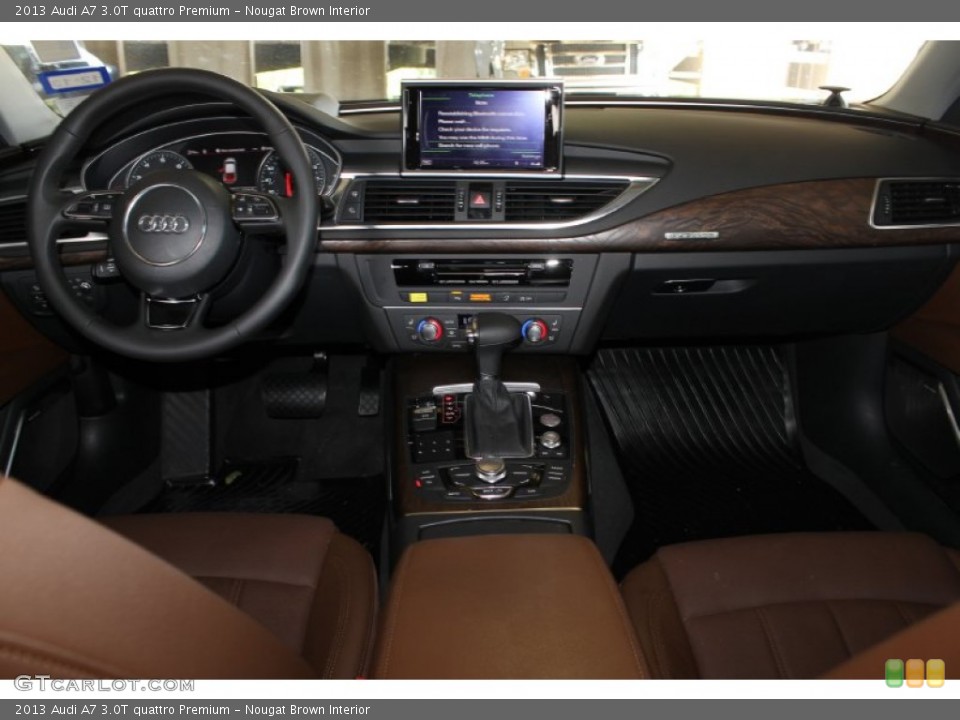Nougat Brown Interior Dashboard for the 2013 Audi A7 3.0T quattro Premium #85684480