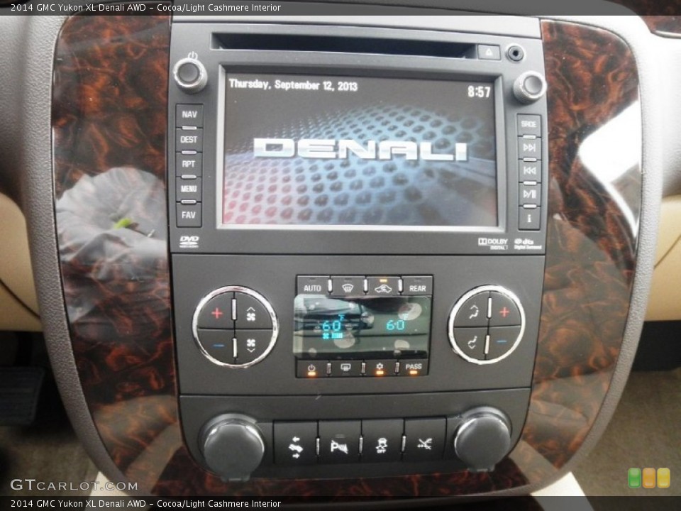 Cocoa/Light Cashmere Interior Controls for the 2014 GMC Yukon XL Denali AWD #85690352