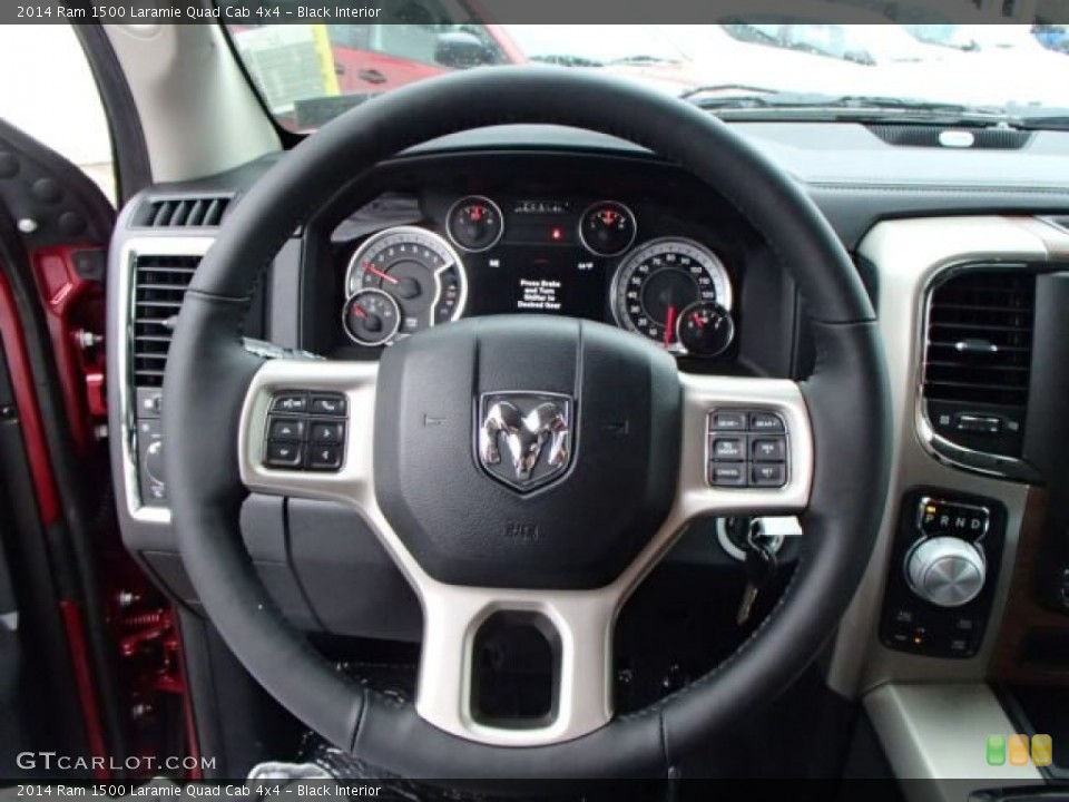 Black Interior Steering Wheel for the 2014 Ram 1500 Laramie Quad Cab 4x4 #85705696