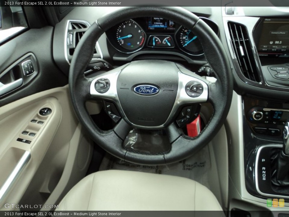 Medium Light Stone Interior Steering Wheel for the 2013 Ford Escape SEL 2.0L EcoBoost #85707397