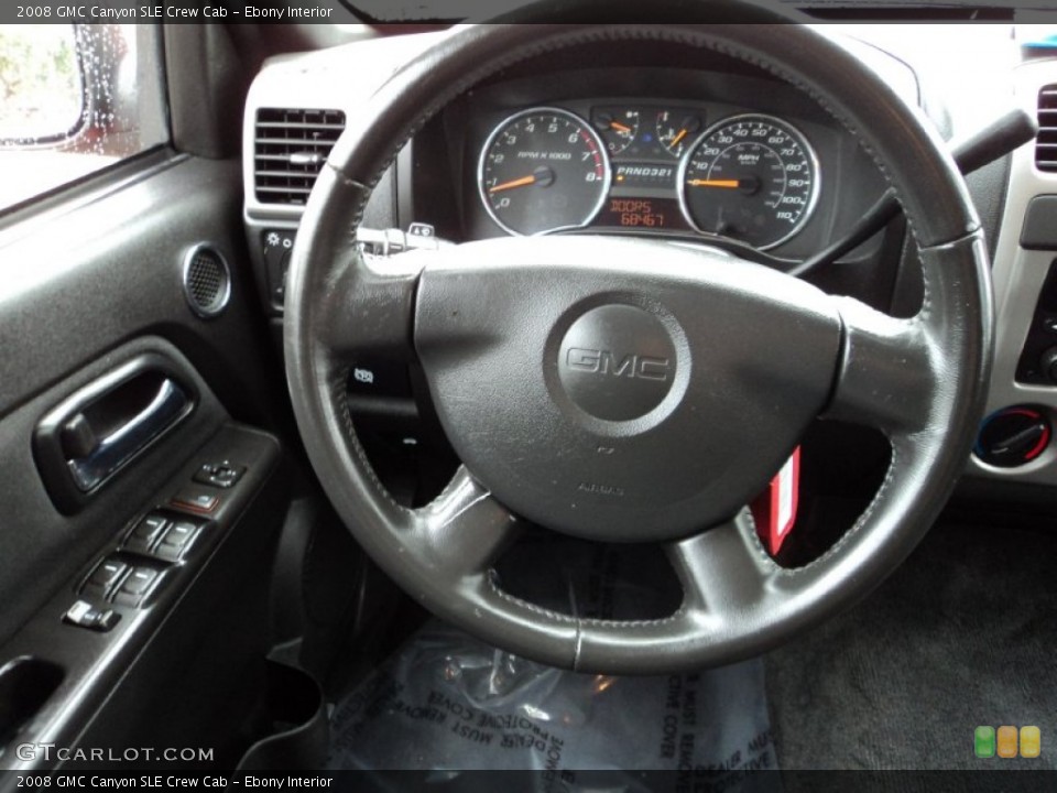 Ebony Interior Steering Wheel for the 2008 GMC Canyon SLE Crew Cab #85708279